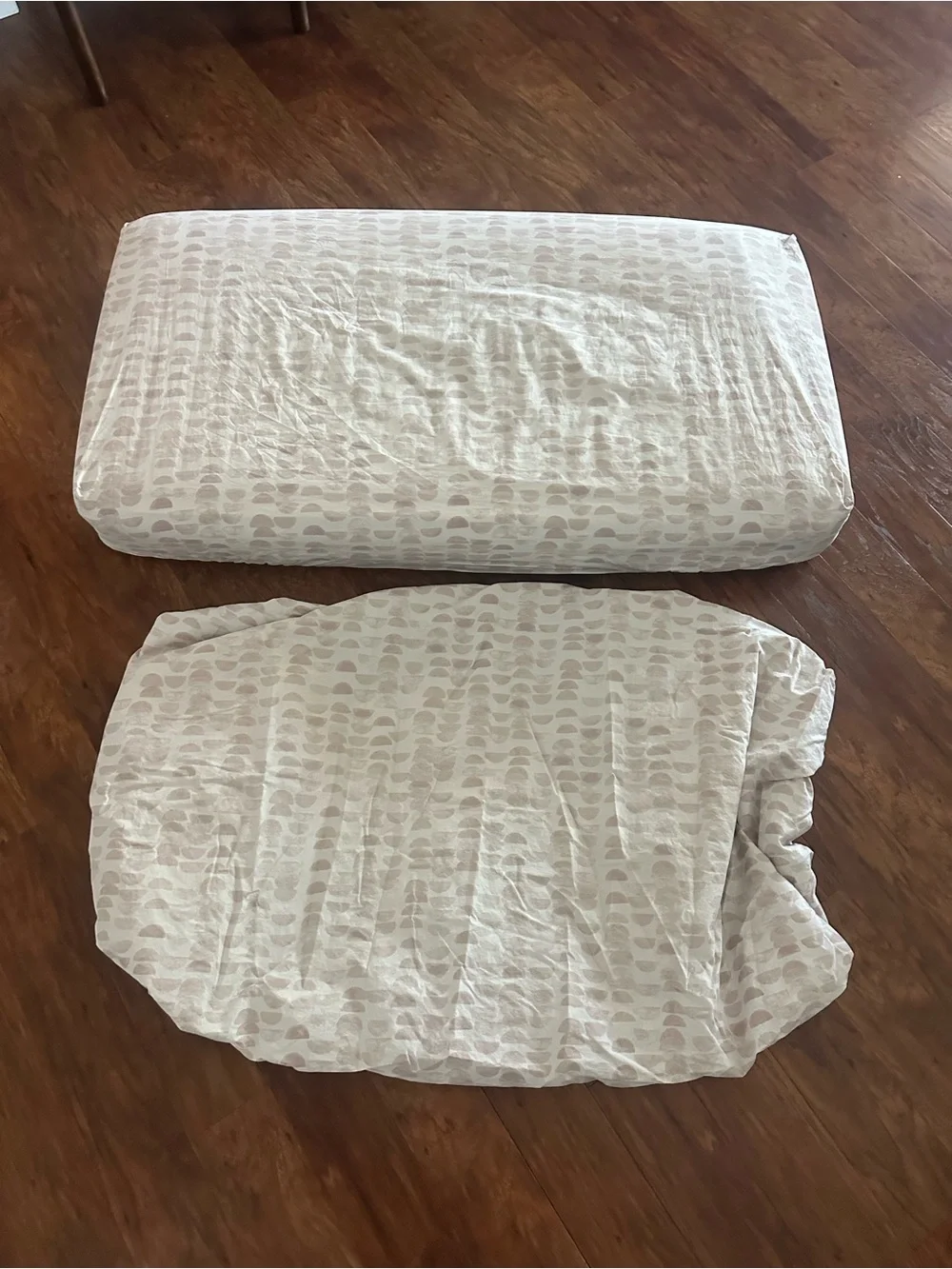 TWO Pottery Barn Kids West Elm PINK Half Moon Organic Crib Fitted Sheets